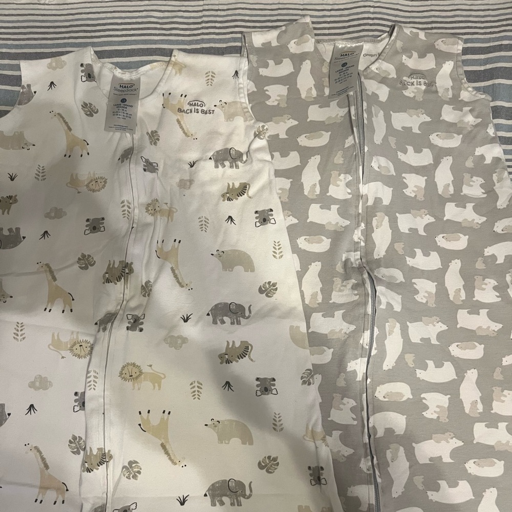 Bundle of 2 Halo Sleep Sacks Size Lg (12-18M)